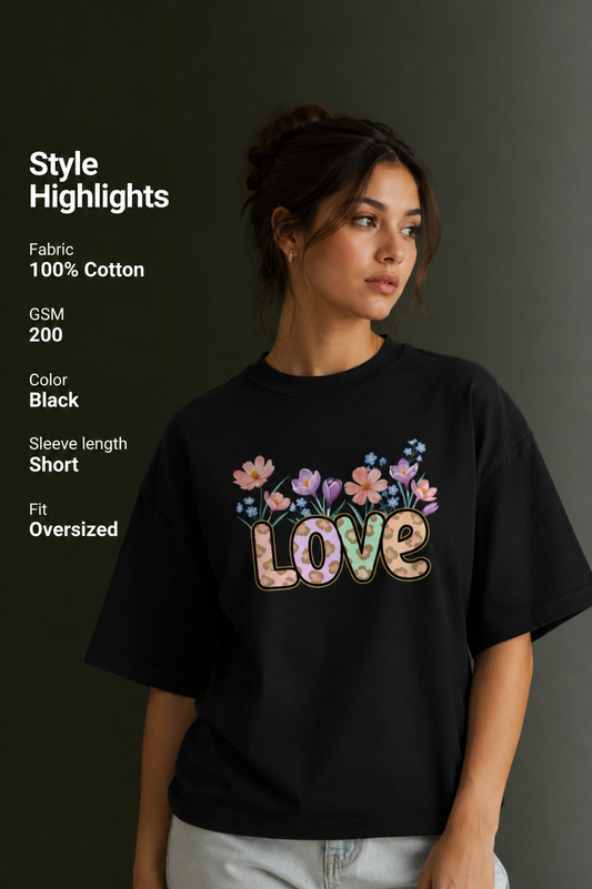 Women Drop Shoulder Front Printed T-Shirt | OUTPUFF
