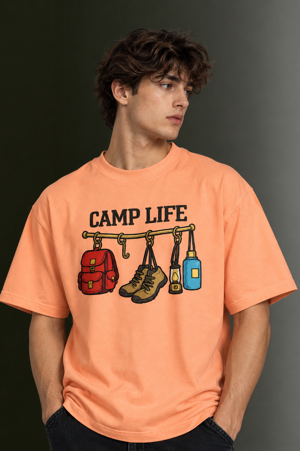 Men's Drop Shoulder Front Printed T-Shirt | Graphic Tee | OUTPUFF