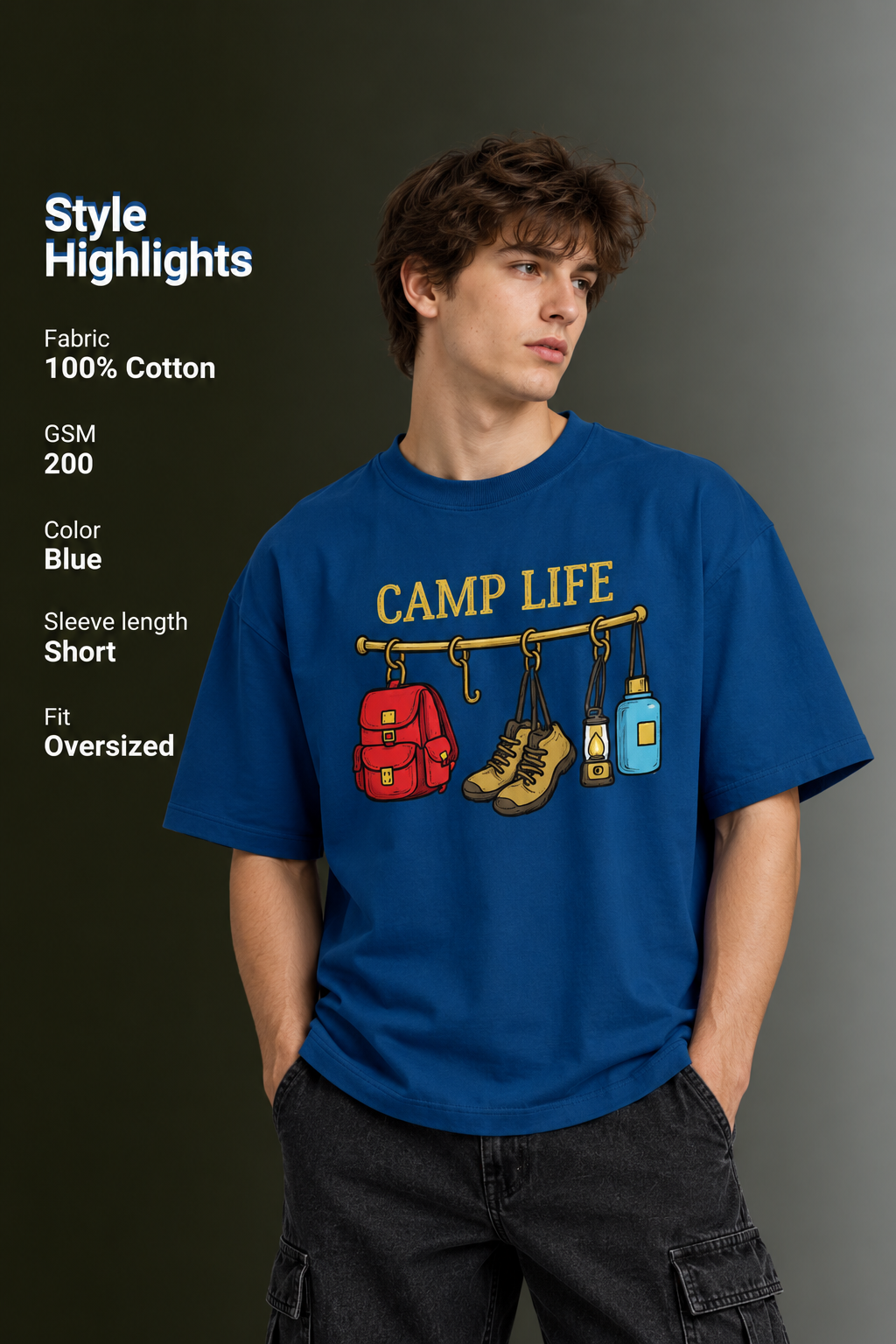Men's Drop Shoulder Front Printed T-Shirt | Graphic Tee | OUTPUFF