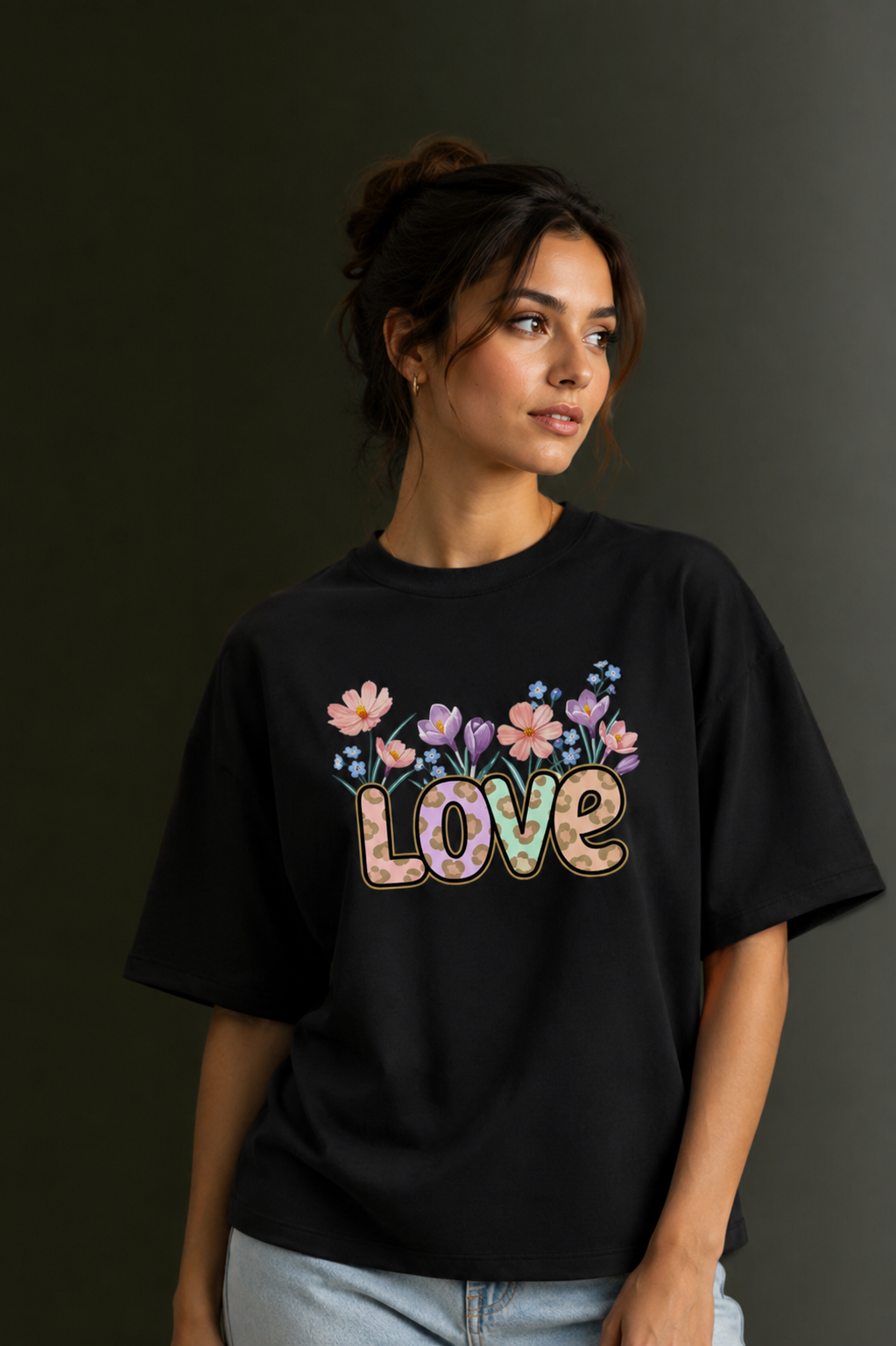 Women Drop Shoulder Front Printed T-Shirt | OUTPUFF