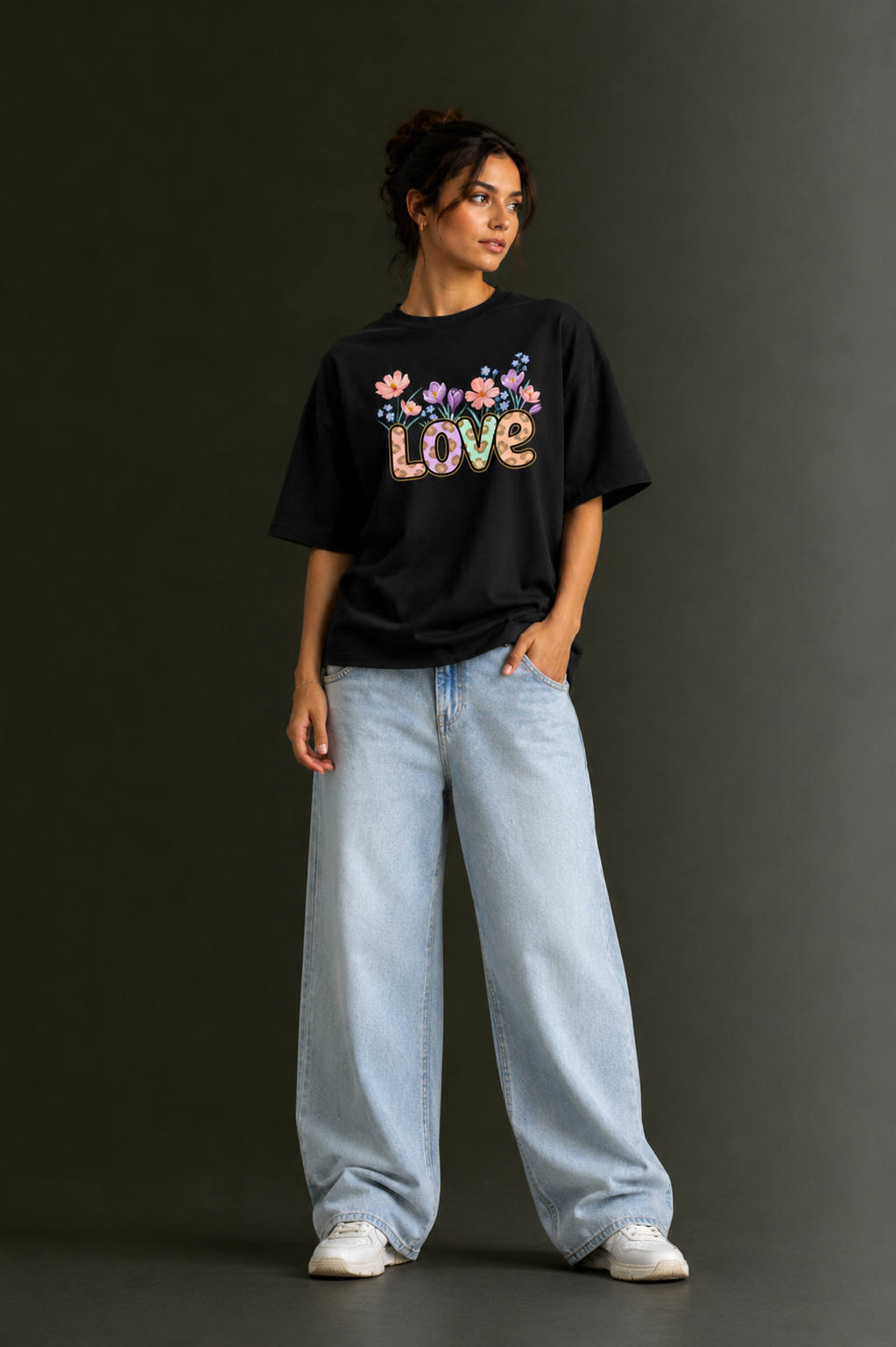Women Drop Shoulder Front Printed T-Shirt | OUTPUFF