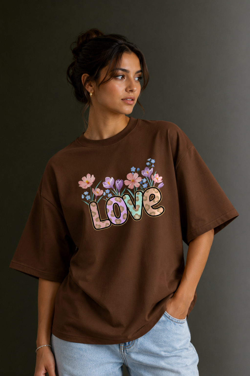 Women Drop Shoulder Front Printed T-Shirt | OUTPUFF