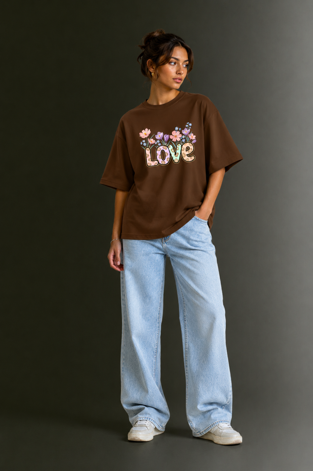 Women Drop Shoulder Front Printed T-Shirt | OUTPUFF