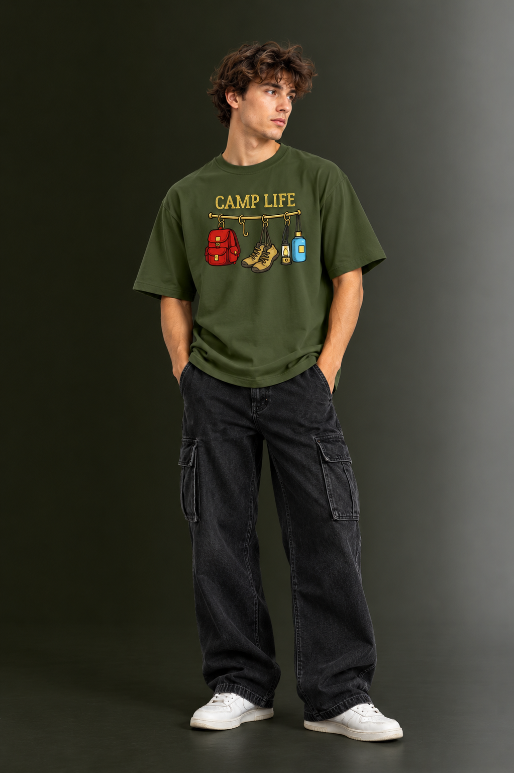 Men's Drop Shoulder Front Printed T-Shirt | Graphic Tee | OUTPUFF