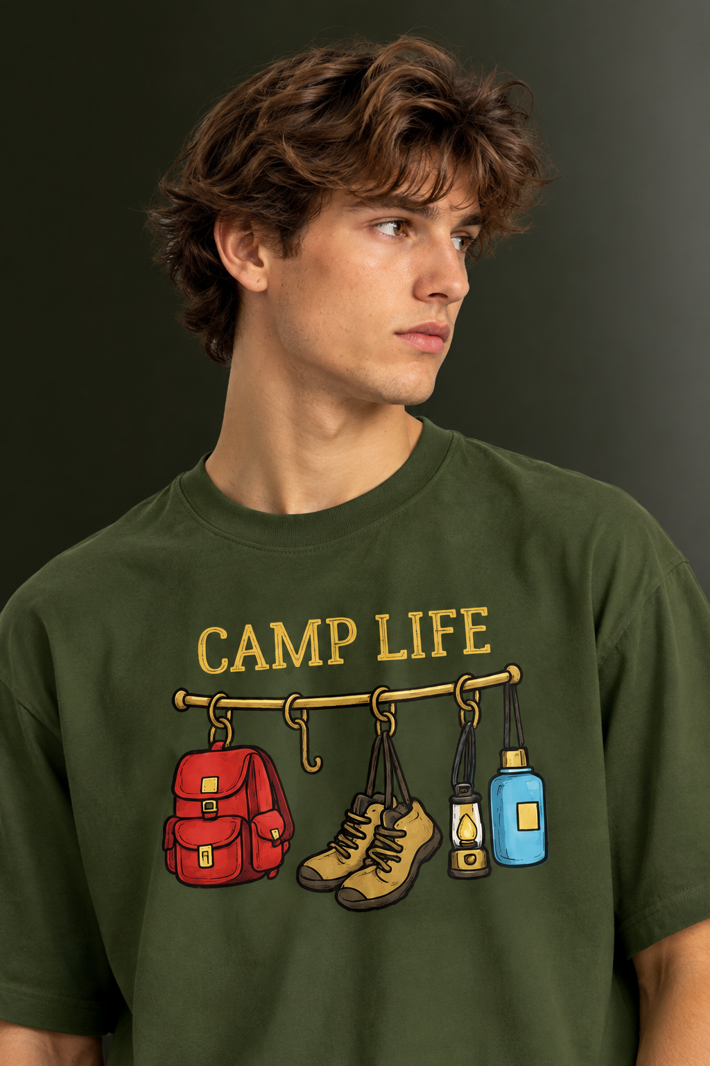 Men's Drop Shoulder Front Printed T-Shirt | Graphic Tee | OUTPUFF