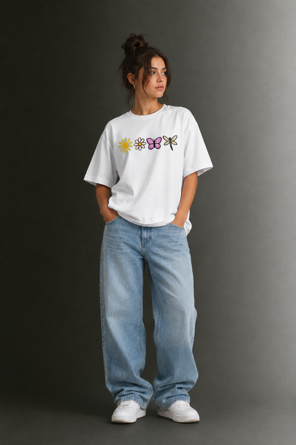 Women Drop Shoulder Front Printed T-Shirt | OUTPUFF