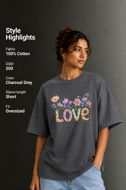 Women Drop Shoulder Front Printed T-Shirt | OUTPUFF