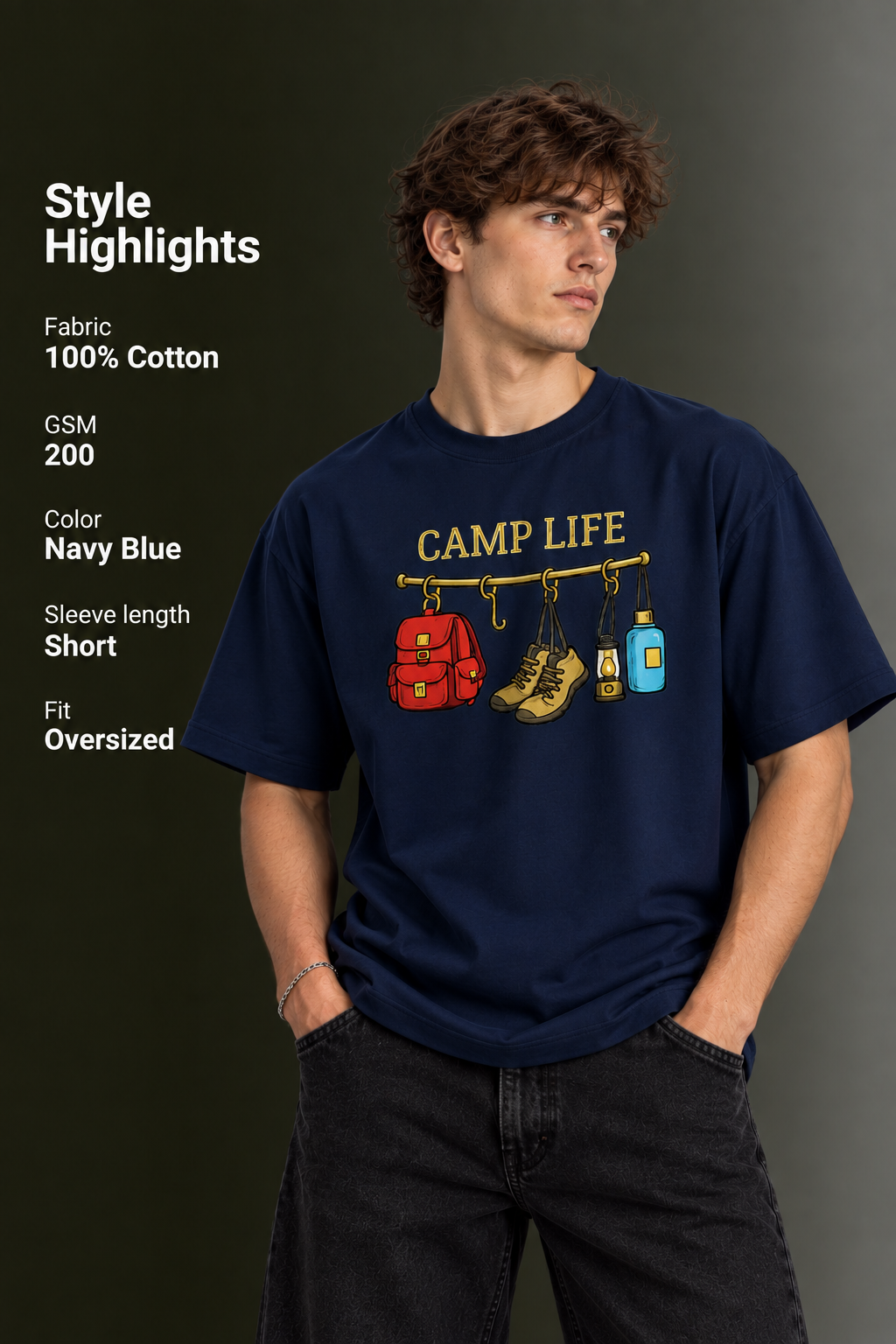Men's Drop Shoulder Front Printed T-Shirt | Graphic Tee | OUTPUFF