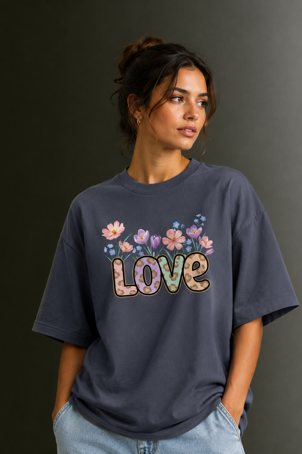 Women Drop Shoulder Front Printed T-Shirt | OUTPUFF