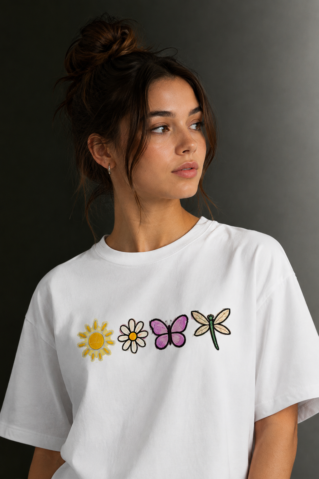 Women Drop Shoulder Front Printed T-Shirt | OUTPUFF