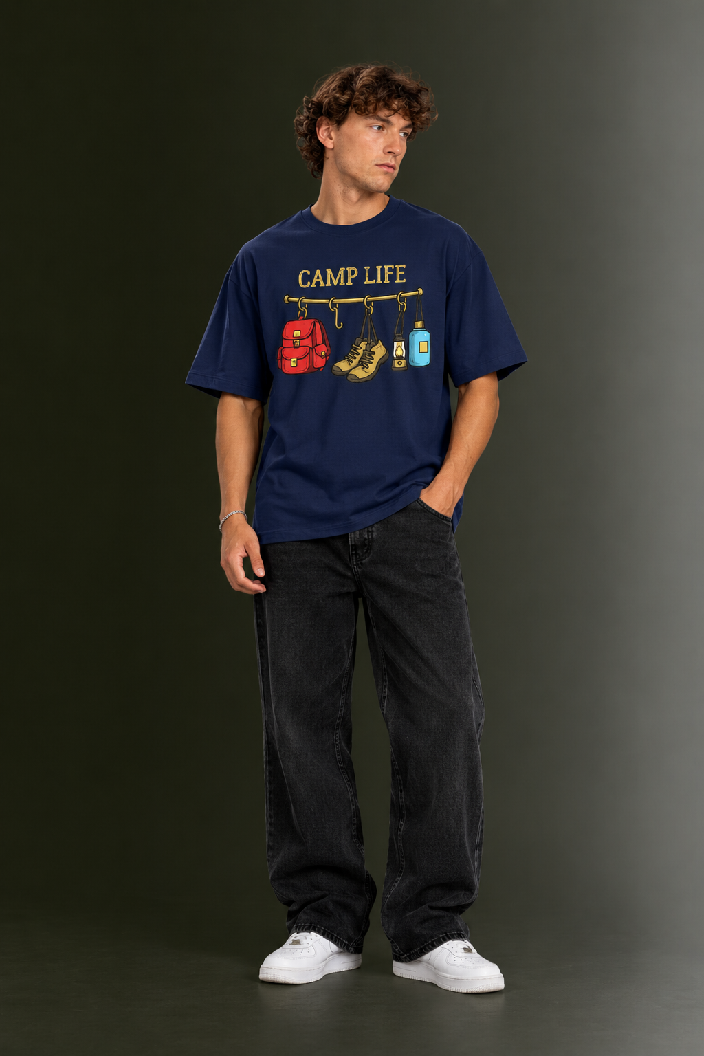 Men's Drop Shoulder Front Printed T-Shirt | Graphic Tee | OUTPUFF