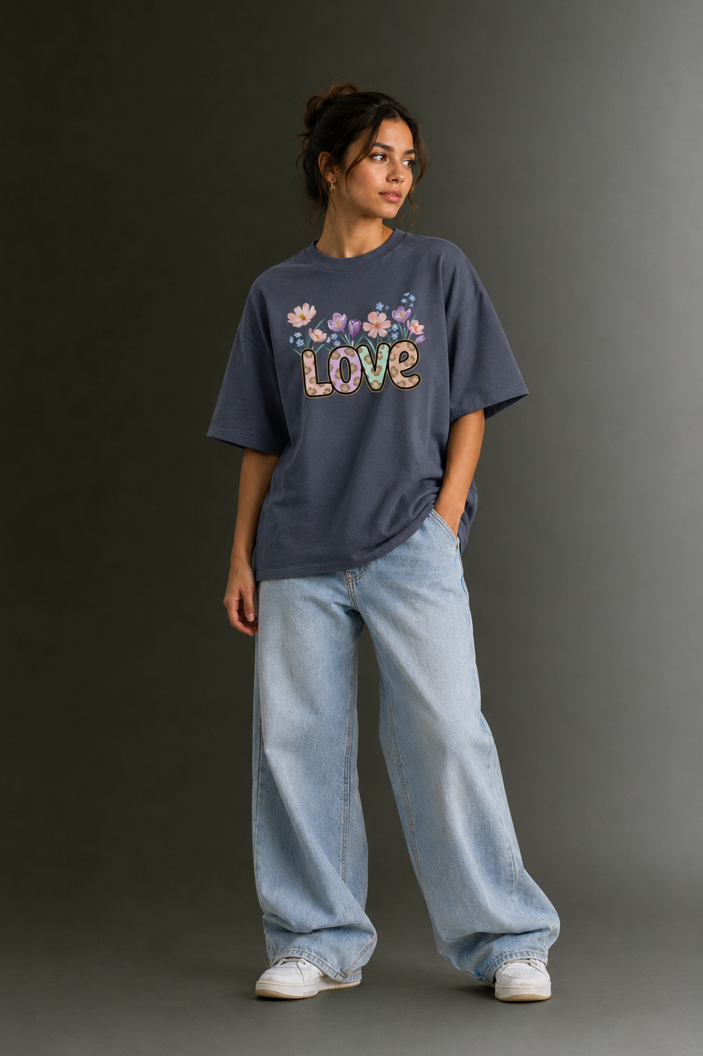 Women Drop Shoulder Front Printed T-Shirt | OUTPUFF