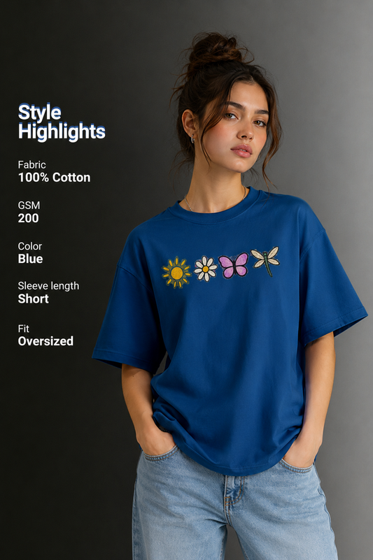 Women Drop Shoulder Front Printed T-Shirt | OUTPUFF