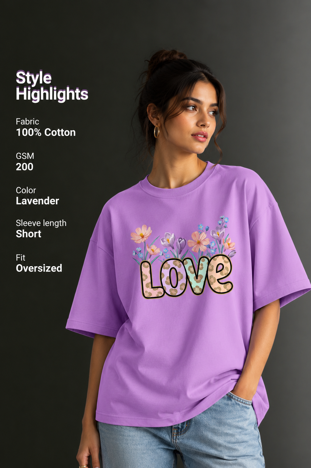 Women Drop Shoulder Front Printed T-Shirt | OUTPUFF