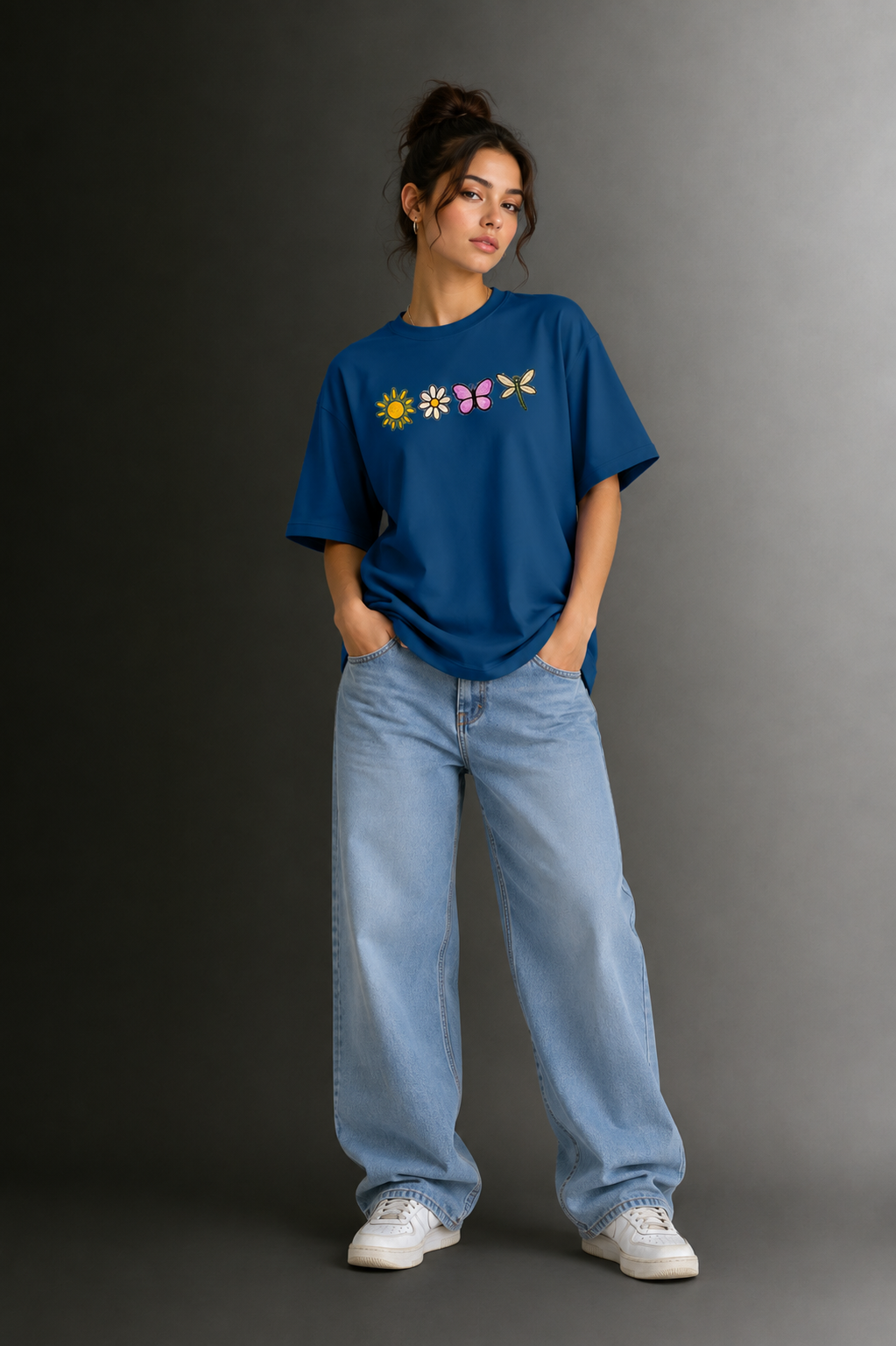 Women Drop Shoulder Front Printed T-Shirt | OUTPUFF