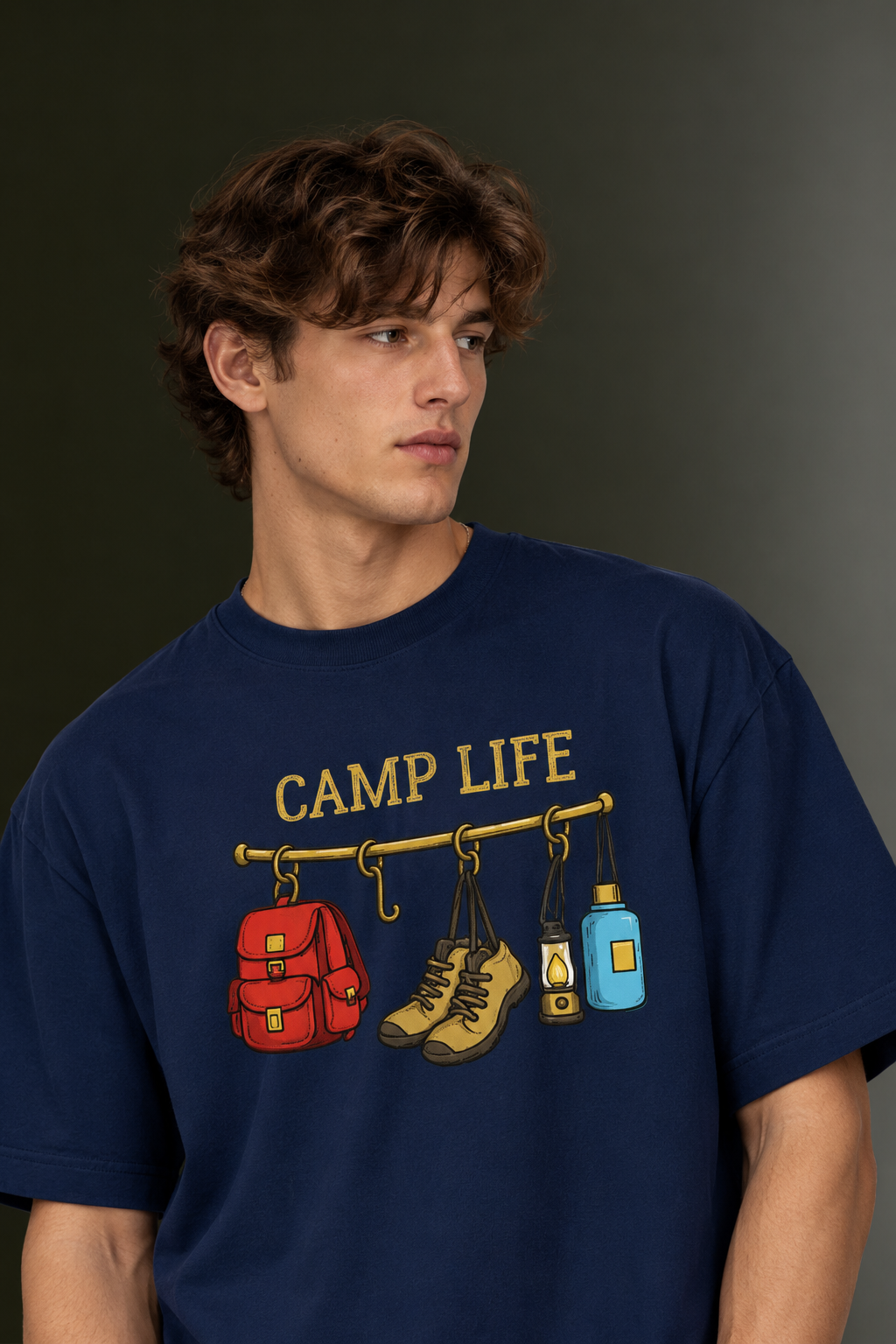 Men's Drop Shoulder Front Printed T-Shirt | Graphic Tee | OUTPUFF