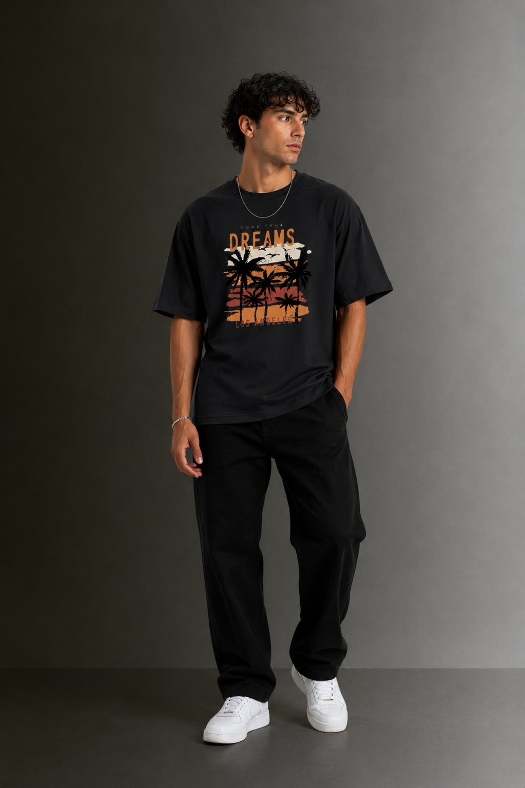 Men's Drop Shoulder Front Printed T-Shirt | Graphic Tee | OUTPUFF