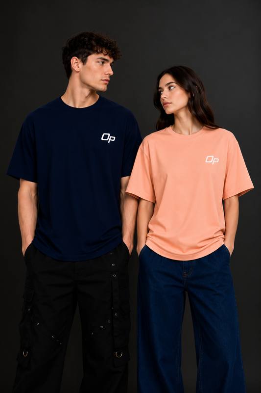 Couple Plain Drop Shoulder T-Shirt | OUTPUFF