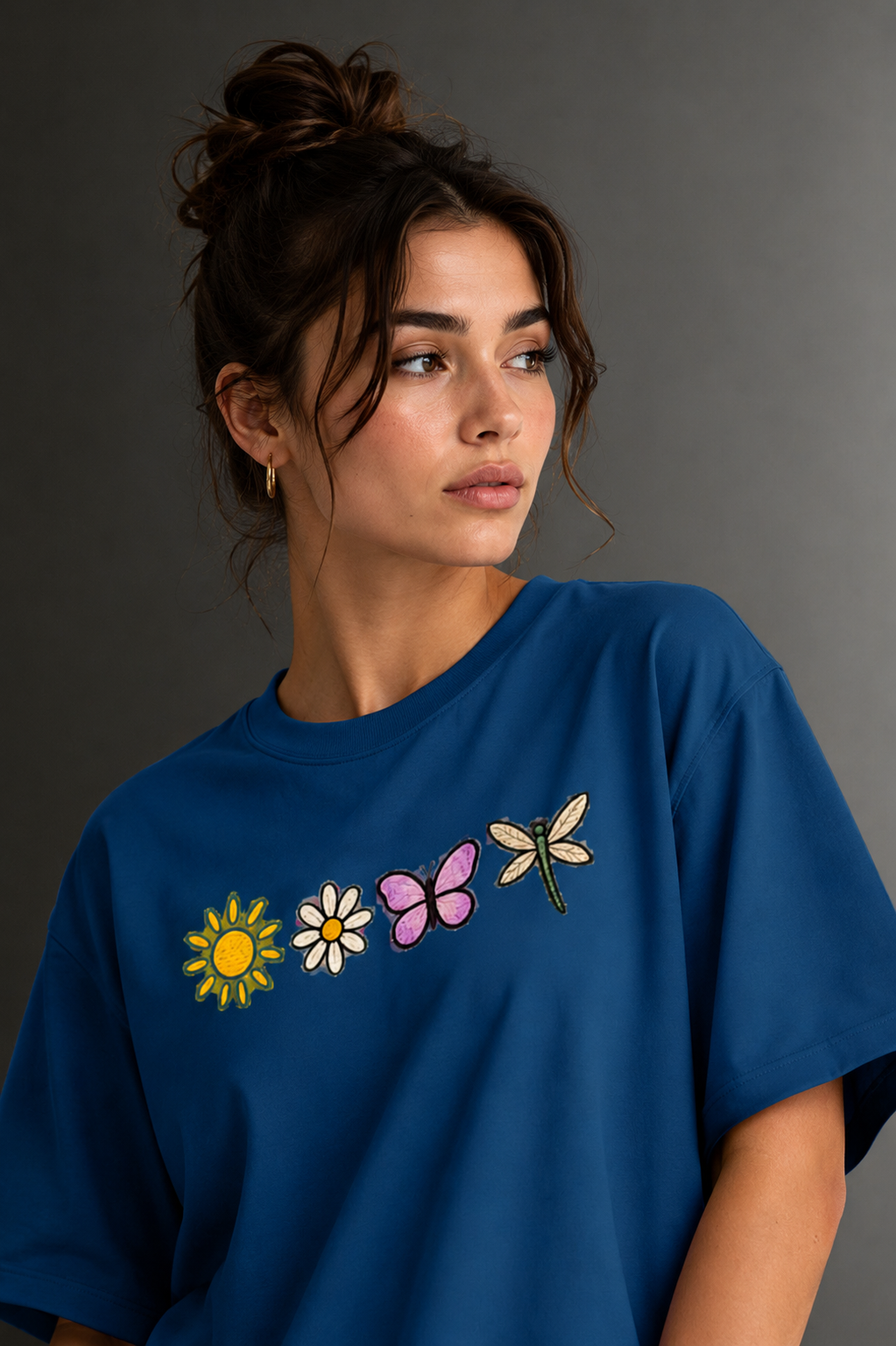 Women Drop Shoulder Front Printed T-Shirt | OUTPUFF