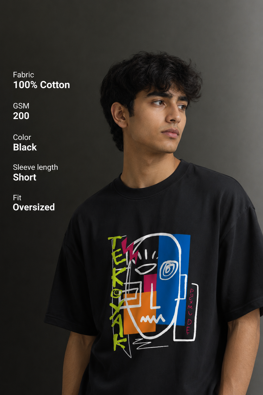 Men's Drop Shoulder Front Printed T-Shirt | Graphic Tee | OUTPUFF