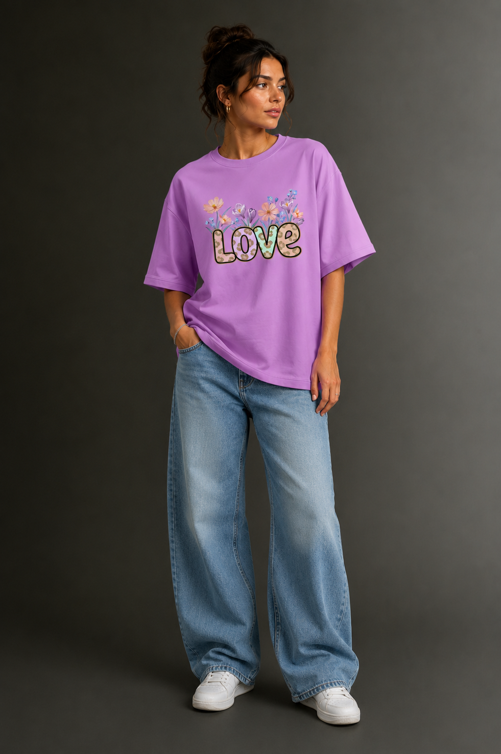 Women Drop Shoulder Front Printed T-Shirt | OUTPUFF
