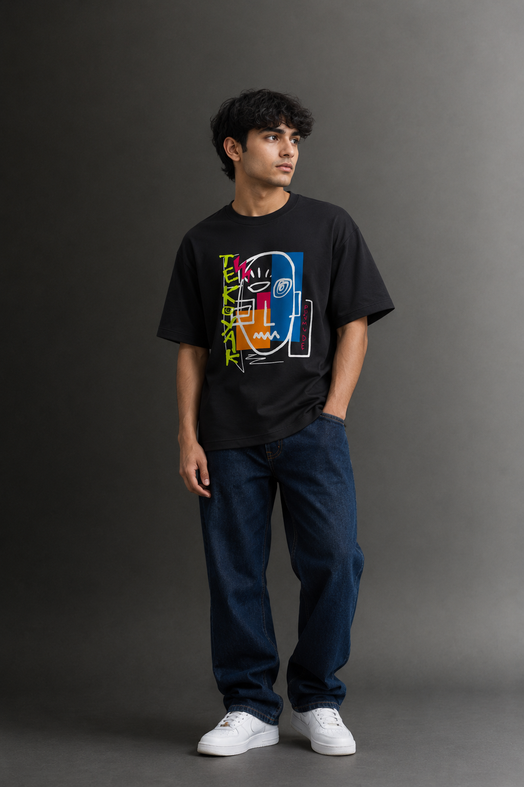 Men's Drop Shoulder Front Printed T-Shirt | Graphic Tee | OUTPUFF