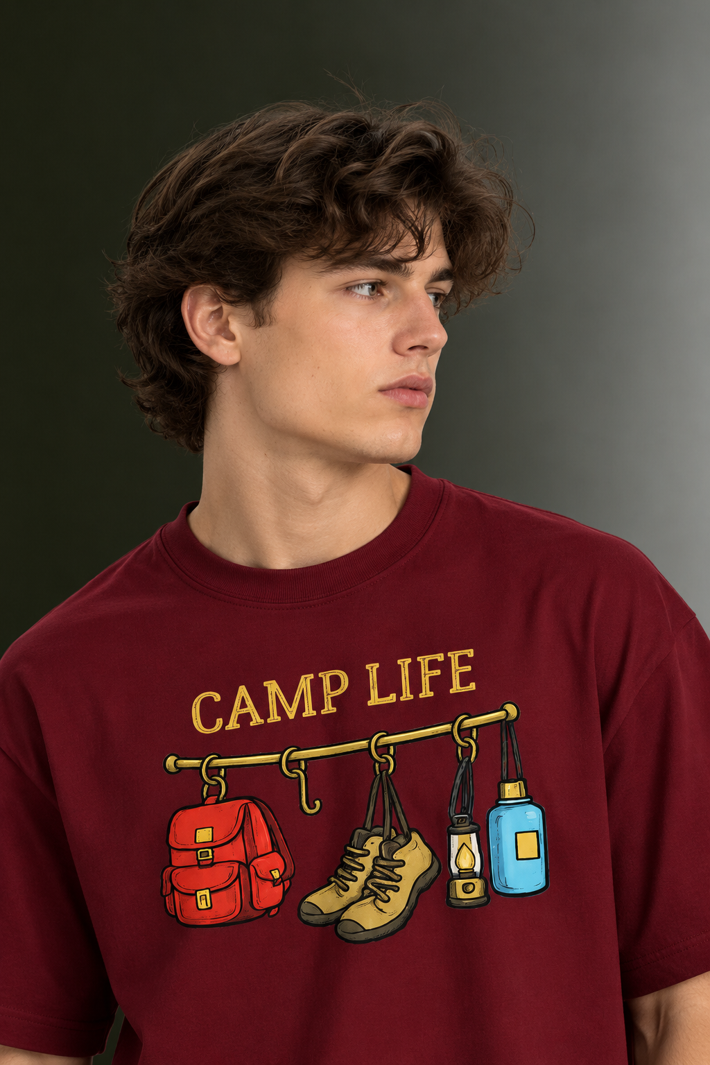 Men's Drop Shoulder Front Printed T-Shirt | Graphic Tee | OUTPUFF