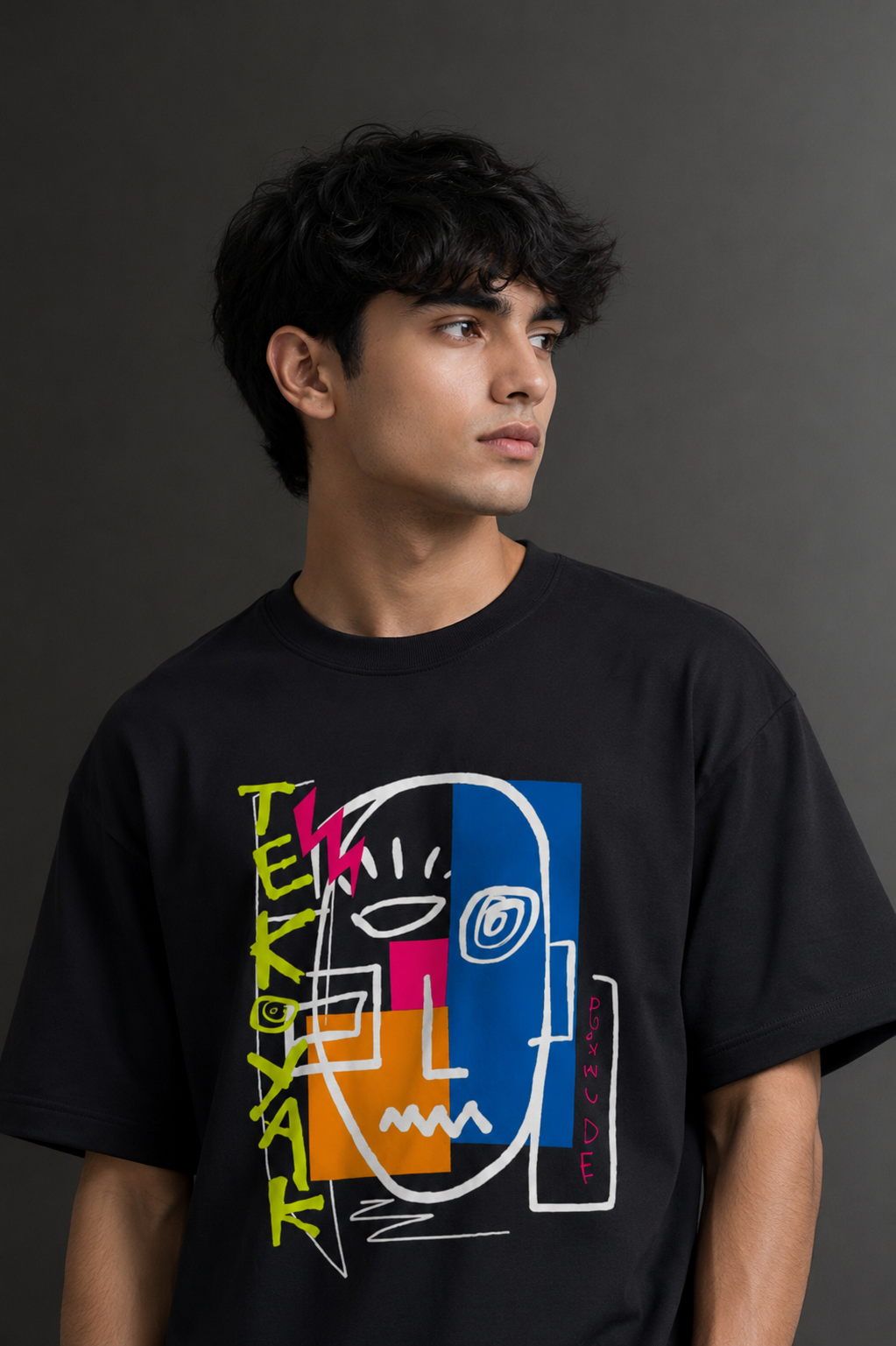 Men's Drop Shoulder Front Printed T-Shirt | Graphic Tee | OUTPUFF