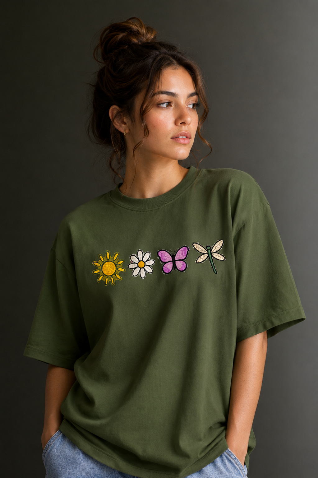 Women Drop Shoulder Front Printed T-Shirt | OUTPUFF