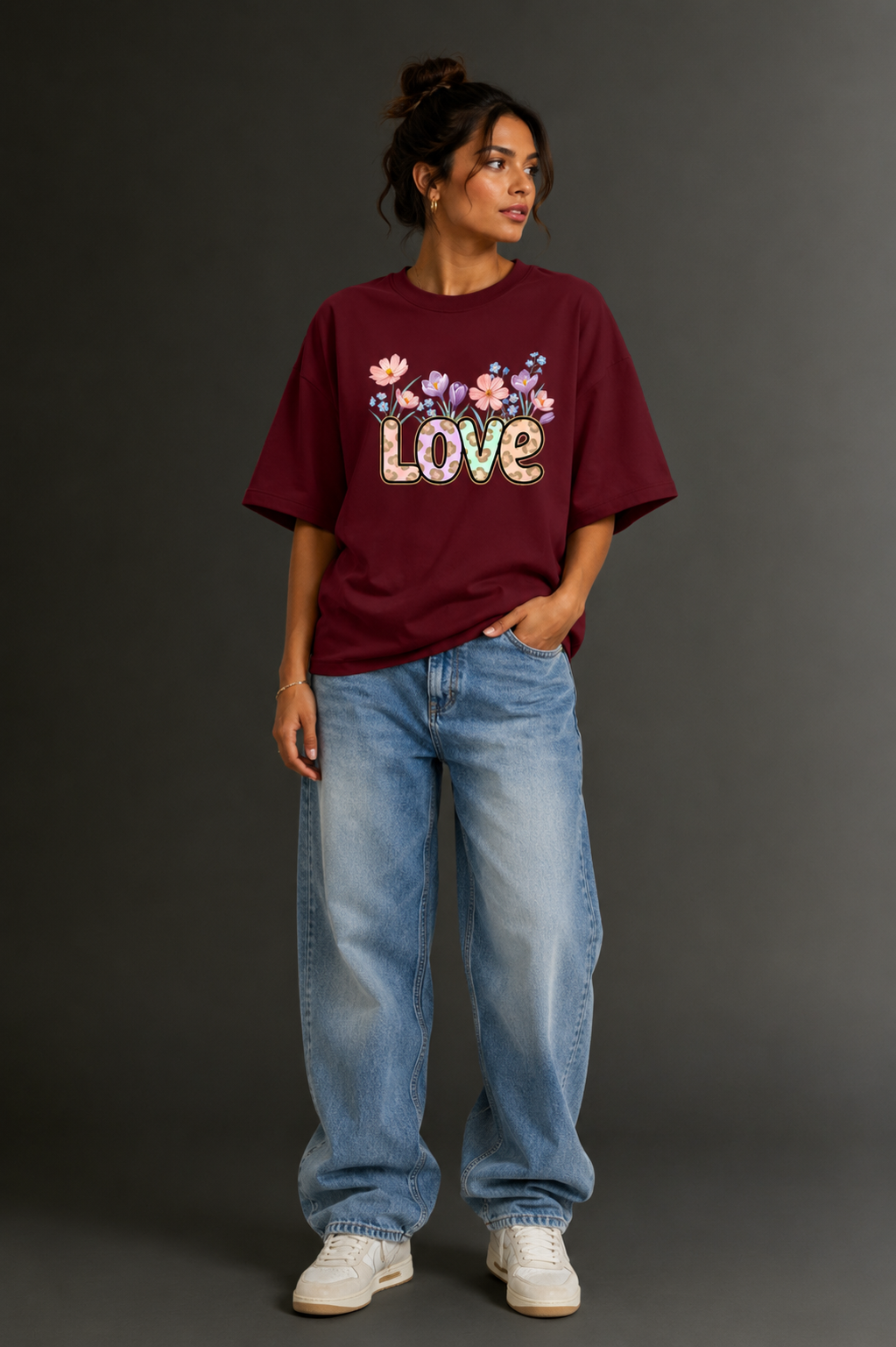 Women Drop Shoulder Front Printed T-Shirt | OUTPUFF