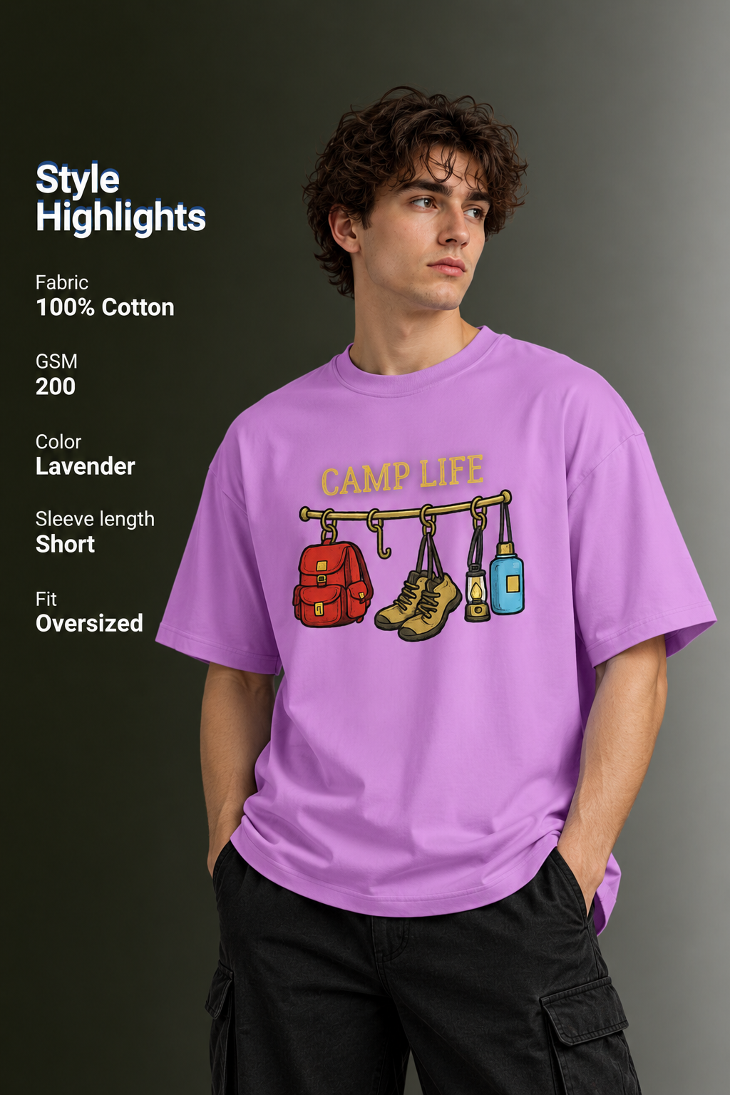 Men's Drop Shoulder Front Printed T-Shirt | Graphic Tee | OUTPUFF