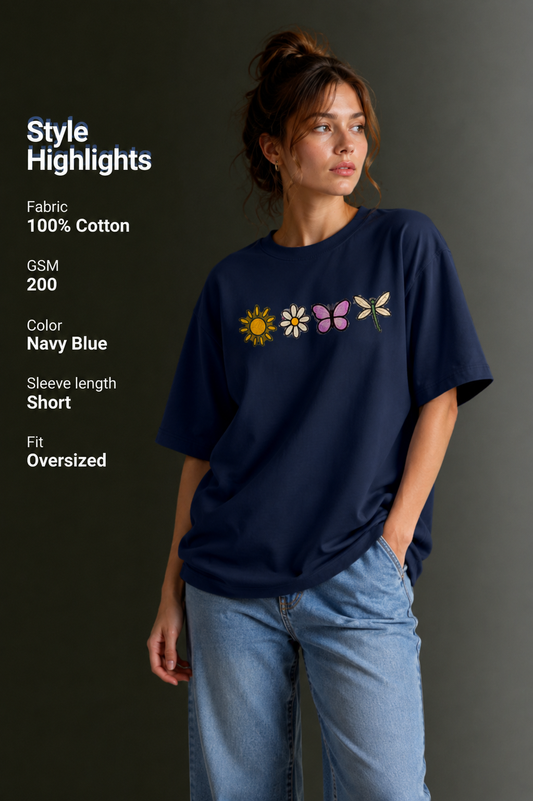Women Drop Shoulder Front Printed T-Shirt | OUTPUFF