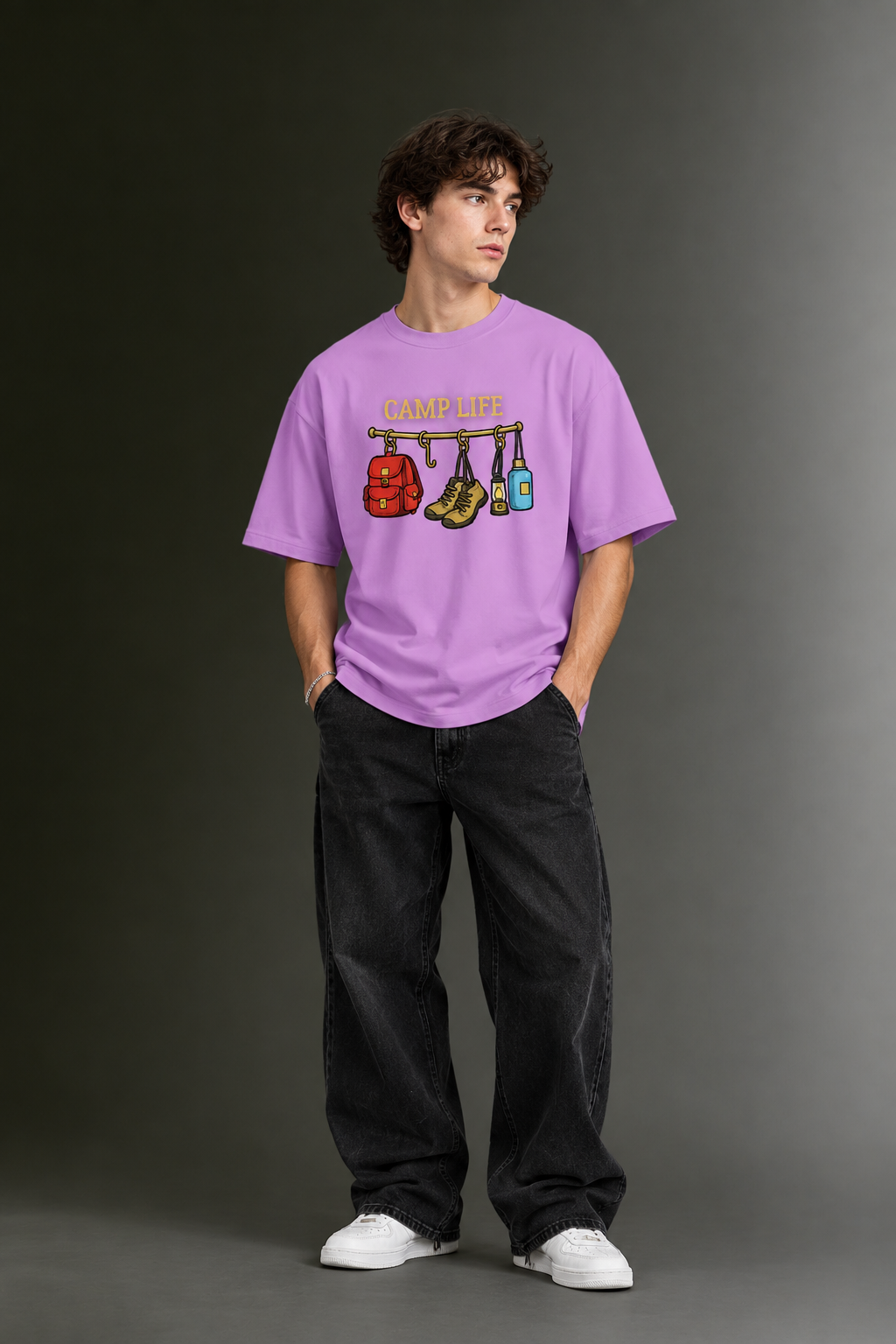 Men's Drop Shoulder Front Printed T-Shirt | Graphic Tee | OUTPUFF