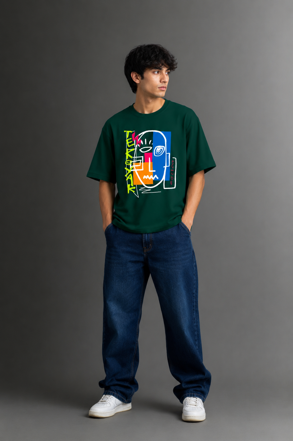 Men's Drop Shoulder Front Printed T-Shirt | Graphic Tee | OUTPUFF