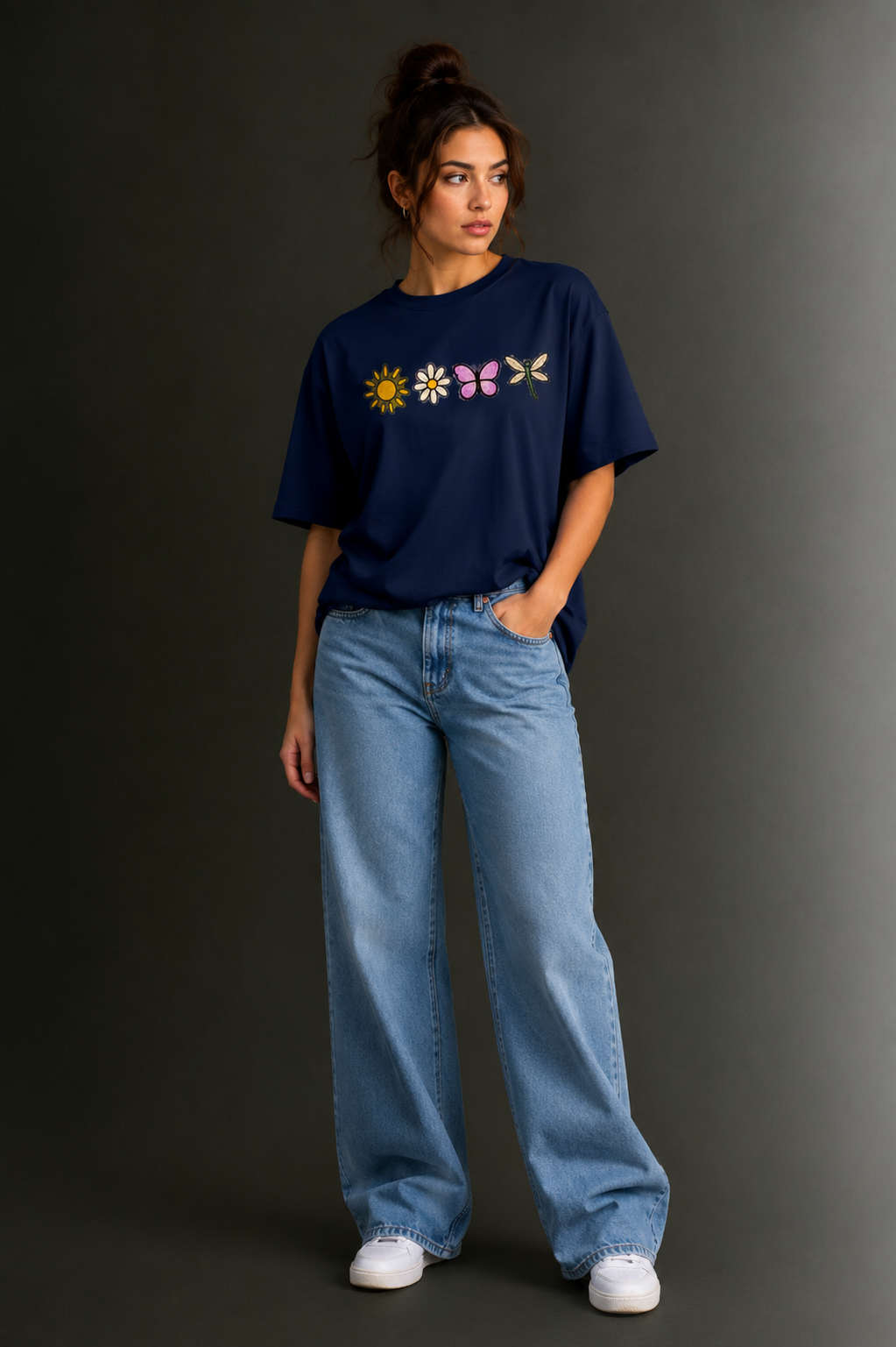 Women Drop Shoulder Front Printed T-Shirt | OUTPUFF