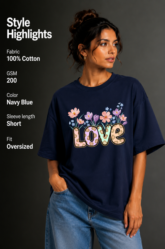 Women Drop Shoulder Front Printed T-Shirt | OUTPUFF
