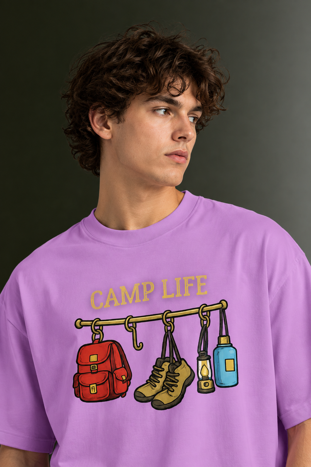 Men's Drop Shoulder Front Printed T-Shirt | Graphic Tee | OUTPUFF