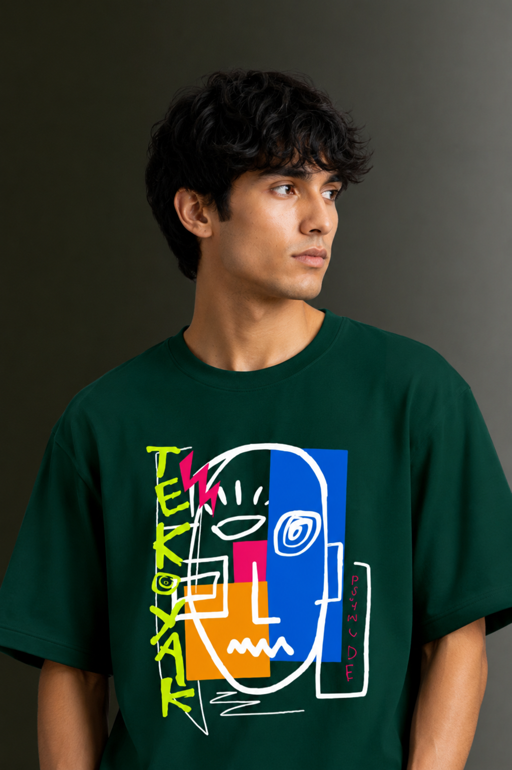 Men's Drop Shoulder Front Printed T-Shirt | Graphic Tee | OUTPUFF