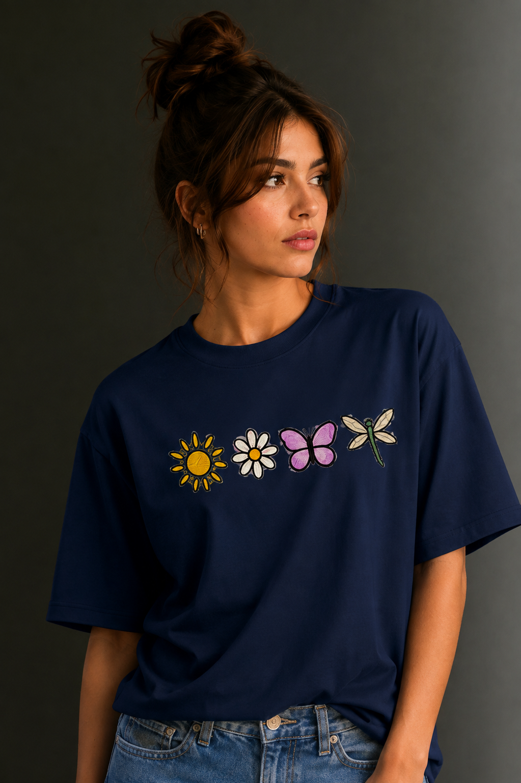 Women Drop Shoulder Front Printed T-Shirt | OUTPUFF