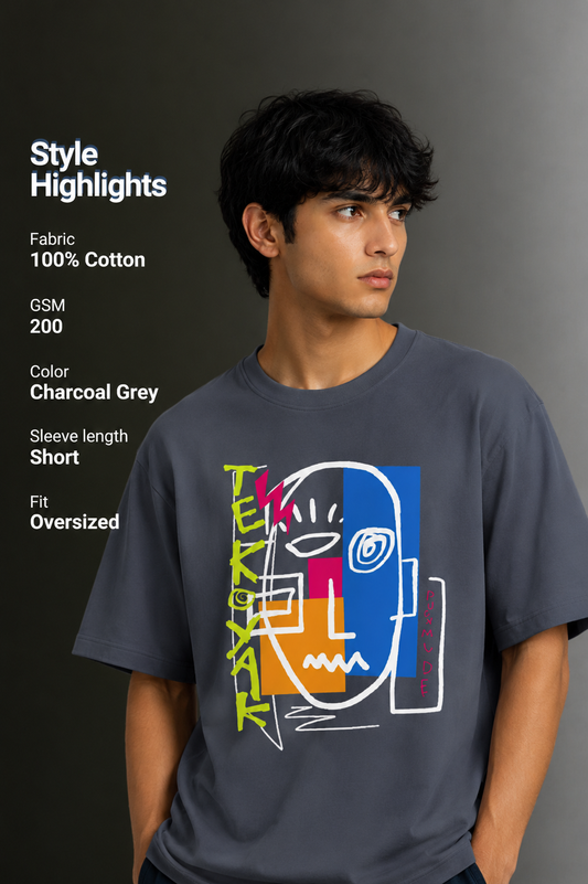 Men's Drop Shoulder Front Printed T-Shirt | Graphic Tee | OUTPUFF