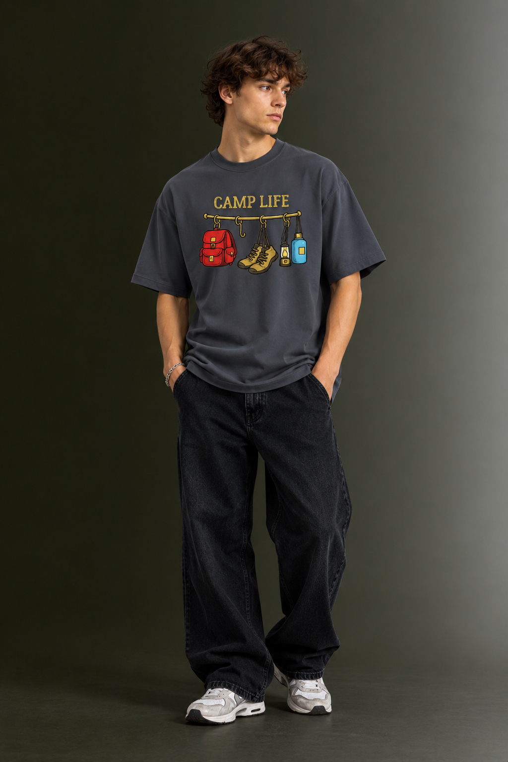 Men's Drop Shoulder Front Printed T-Shirt | Graphic Tee | OUTPUFF