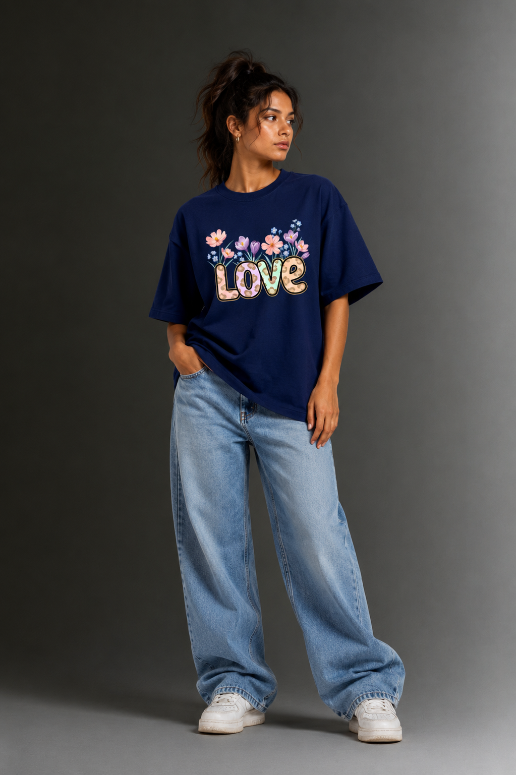 Women Drop Shoulder Front Printed T-Shirt | OUTPUFF
