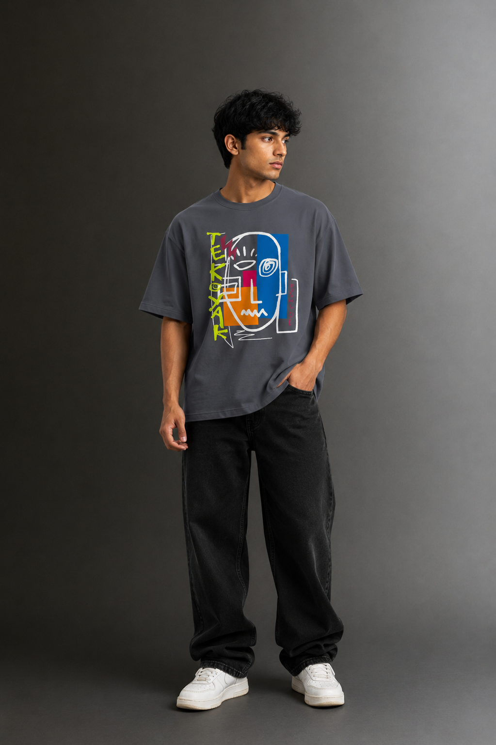 Men's Drop Shoulder Front Printed T-Shirt | Graphic Tee | OUTPUFF
