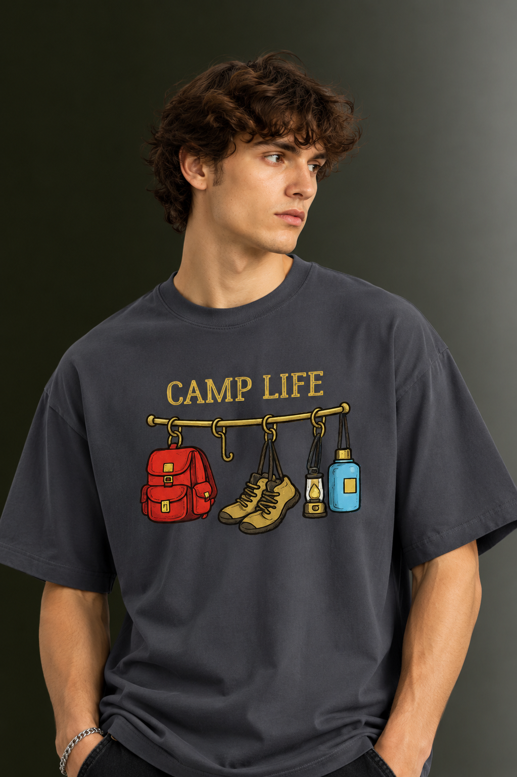 Men's Drop Shoulder Front Printed T-Shirt | Graphic Tee | OUTPUFF