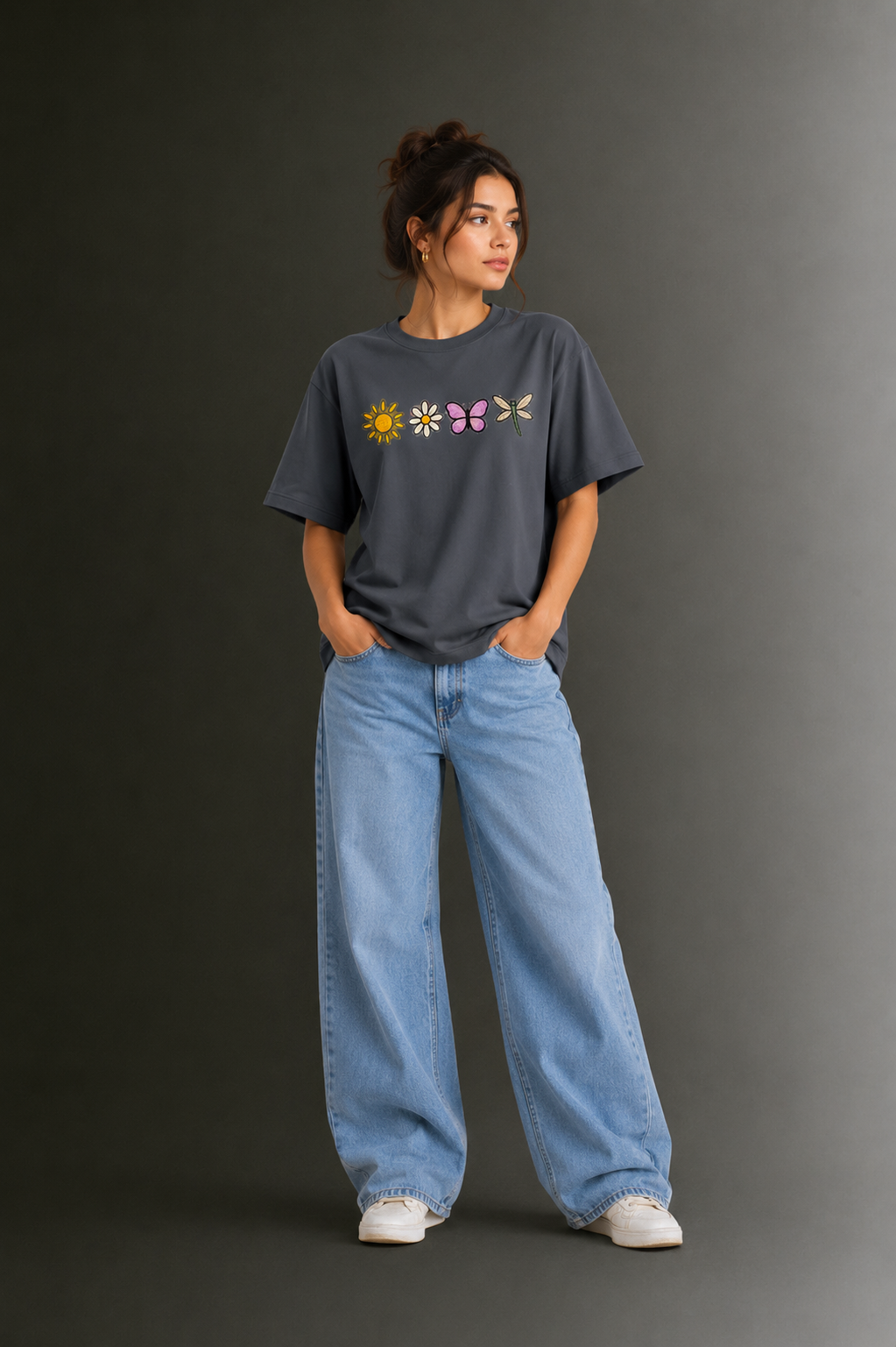 Women Drop Shoulder Front Printed T-Shirt | OUTPUFF