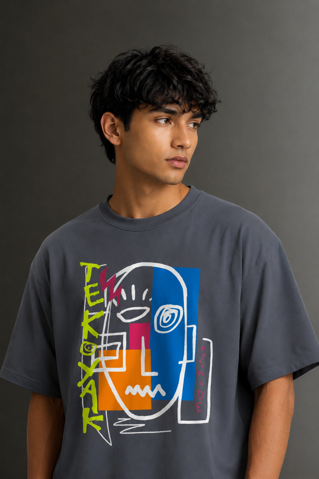 Men's Drop Shoulder Front Printed T-Shirt | Graphic Tee | OUTPUFF