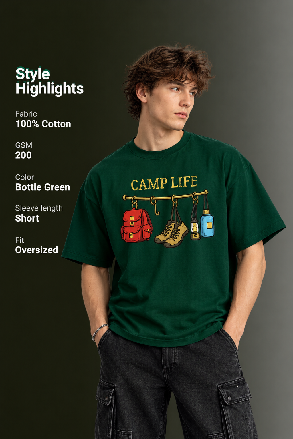 Men's Drop Shoulder Front Printed T-Shirt | Graphic Tee | OUTPUFF