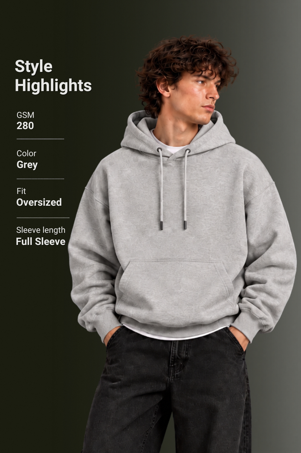 OUTPUFF Unisex Regular Fit Pullover Hoodie with Kangaroo Pocket