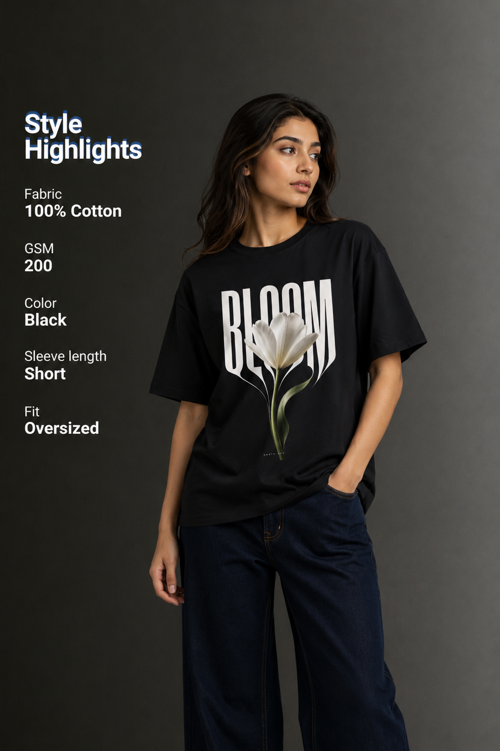 Women Drop Shoulder Front Printed T-Shirt | OUTPUFF