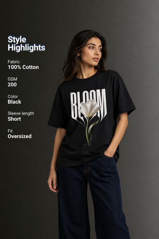 Women Drop Shoulder Front Printed T-Shirt | OUTPUFF